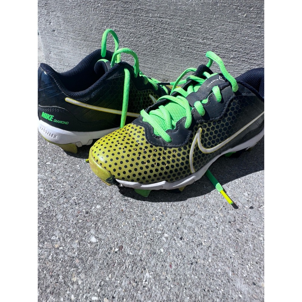Nike Alpha Huarache NXT Kids Baseball Cleats Electric Green Black 4Y - Picture 4 of 5